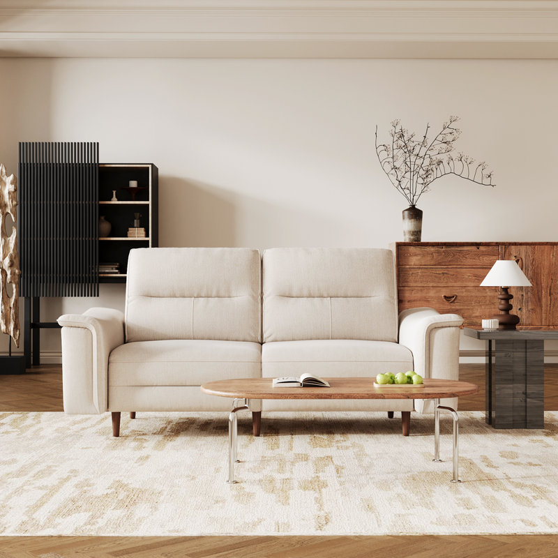 Canapé modulaire rembourré en chenille, H 39,2 po x l 44,9 po x P 35 po , 2, Beige