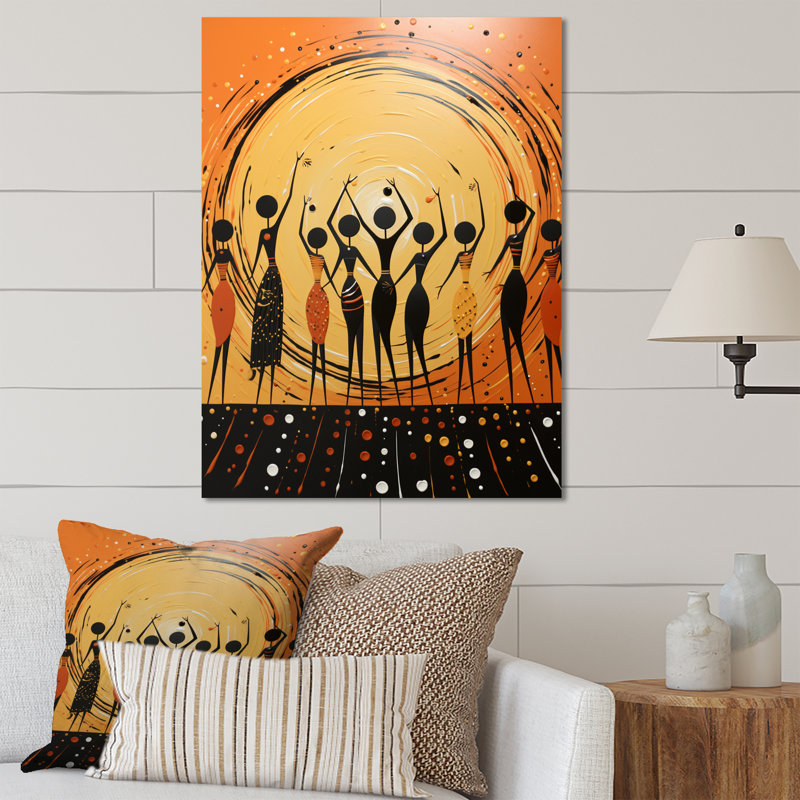 Décoration murale tribal africain dansant africain II, H 40 po x l 30 po x P 1 po