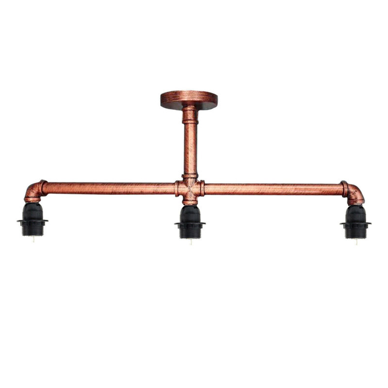 Maysen Semi Flush Mount, Rustic Red