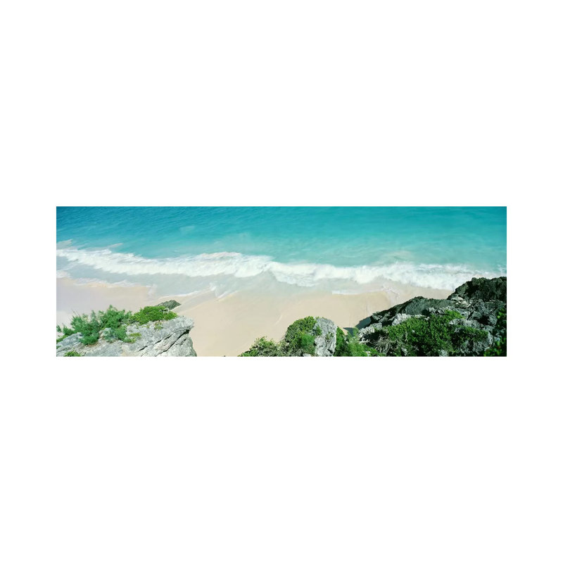A Receding Surf, Bermuda - Wrapped Canvas Panoramic Print, 30.48 cm H x 91.44 cm W x 1.91 cm D