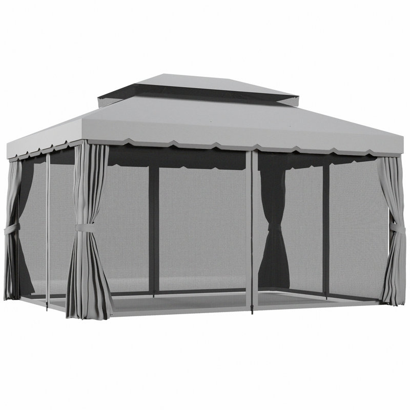 13' x 10' Outdoor Patio Gazebo Canopy, Light Grey