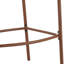 Ensemble de 4 tabourets de bar d'extérieur en corde de métal, structure en teck avec coussins beiges, collection de tabourets de patio résistants aux intempéries
