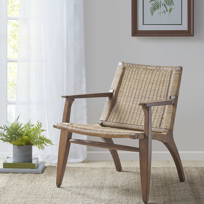 Chaise d'appoint, pieds et structure en bois, entièrement assemblés, sans coussin, accoudoirs encastrés, chaise avec dossier naturel, sans coussins, accoudoirs, solide