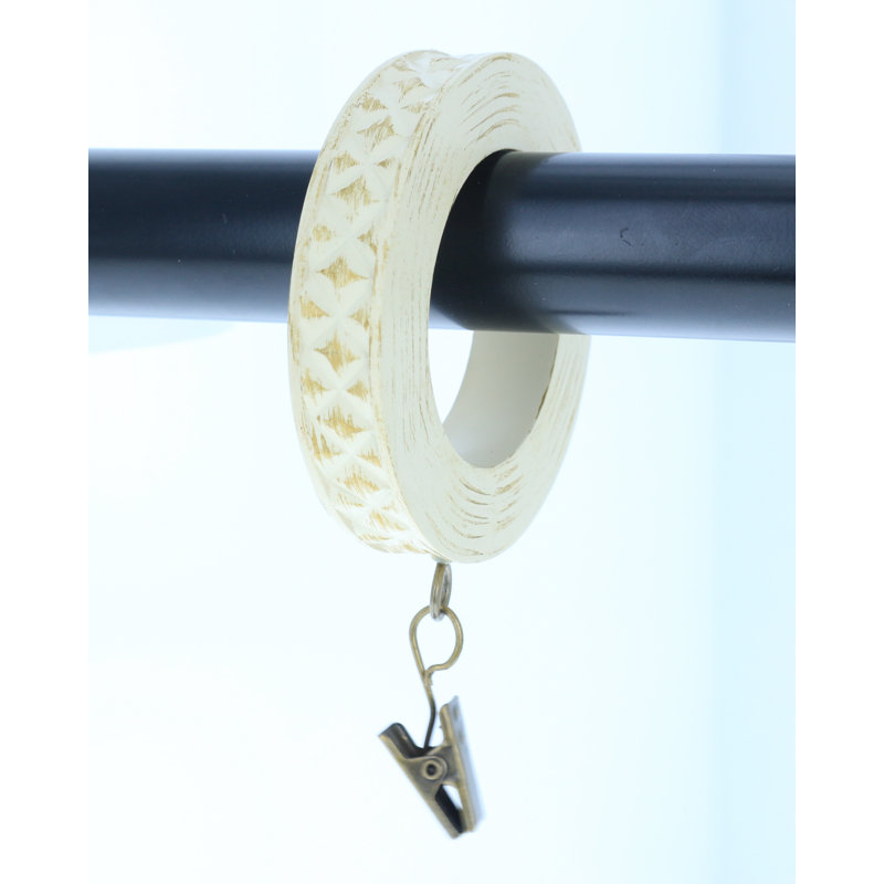 Elderflower Curtain Rings, Gilded French White