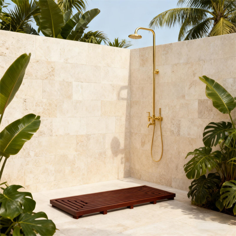 Latitude Run® Teak Shower Mat