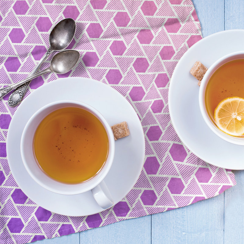Tea Towel Kitchen Towel, Pink/Purple, Polyester Twill