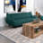 Logan Teal Blue Flared Arm Sofa