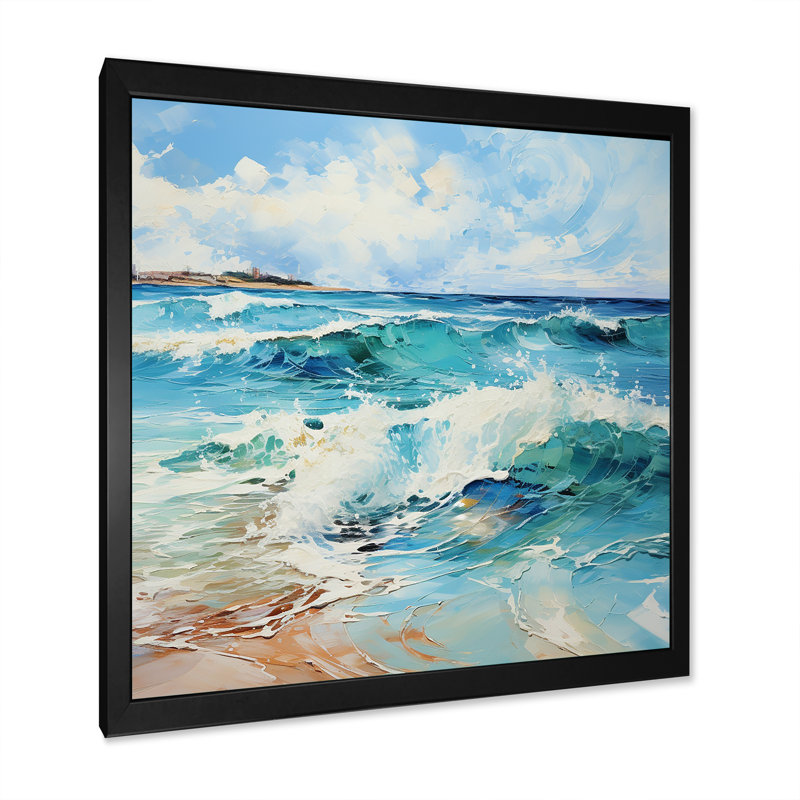 «Coastal Harmony Panorama I», reproduction sur toile, Cadre simple noir, H 30 po x l 30 po x P 1 po