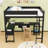 Full Wood Loft Bed With LED Light Strip, Desk, Storage Shelves And Charging Station-1991002752