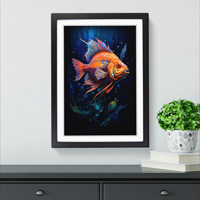 Fish - Single Picture Frame Print on Wood