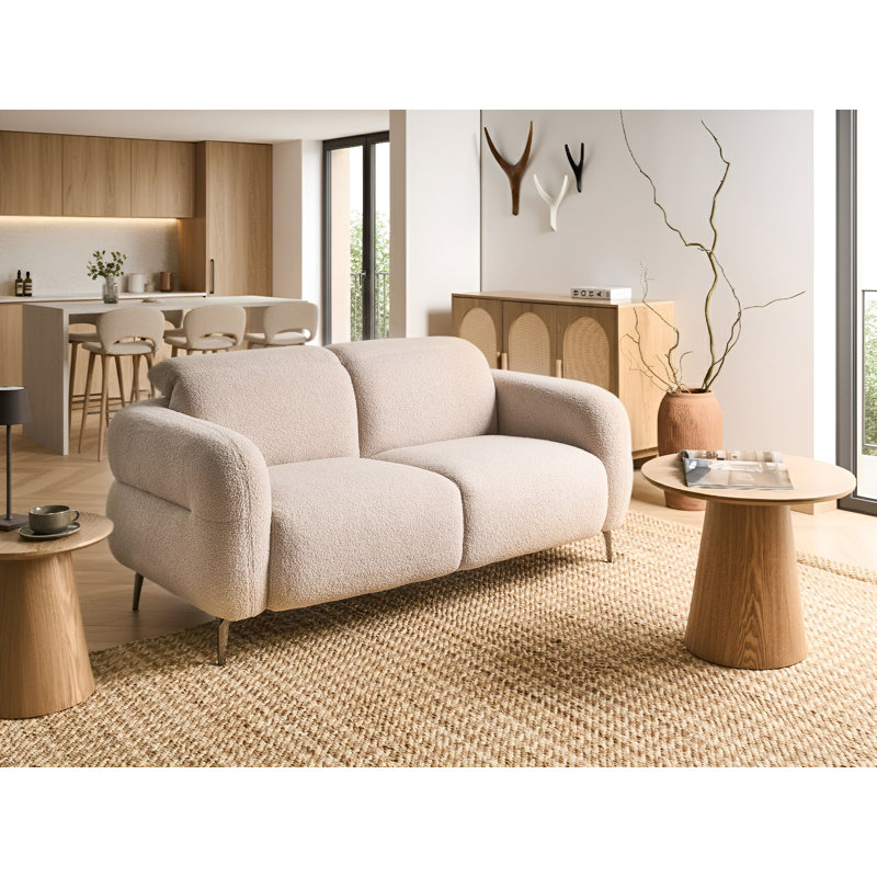 2 Seater Fabric Sofa, Beige