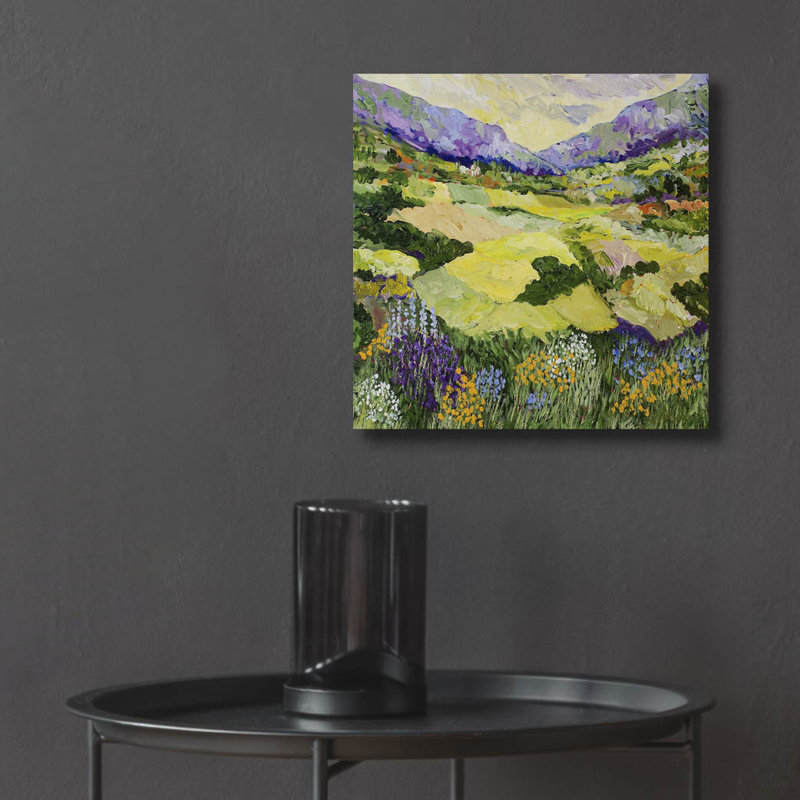  Art mural en verre «Cool Grass» par Allan Friedlander, 12 po x 12 po
