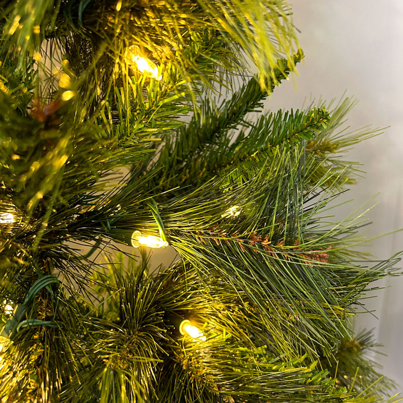 6.5-Ft Green Half Christmas Tree with Warm White LED Lights