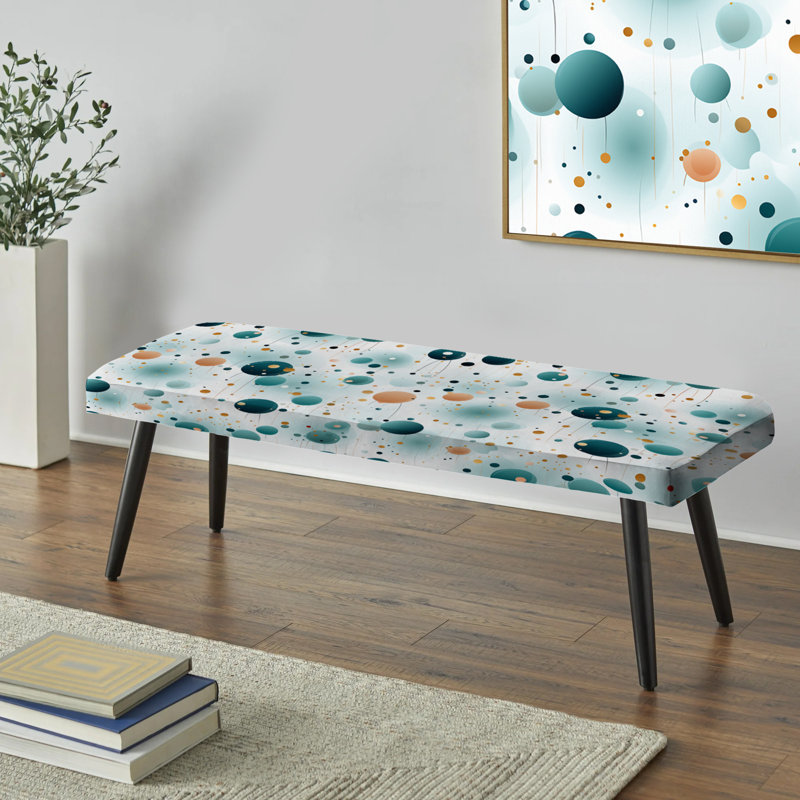 Banc rembourré à pois noir Polka Dot, Enchantement mystique à pois