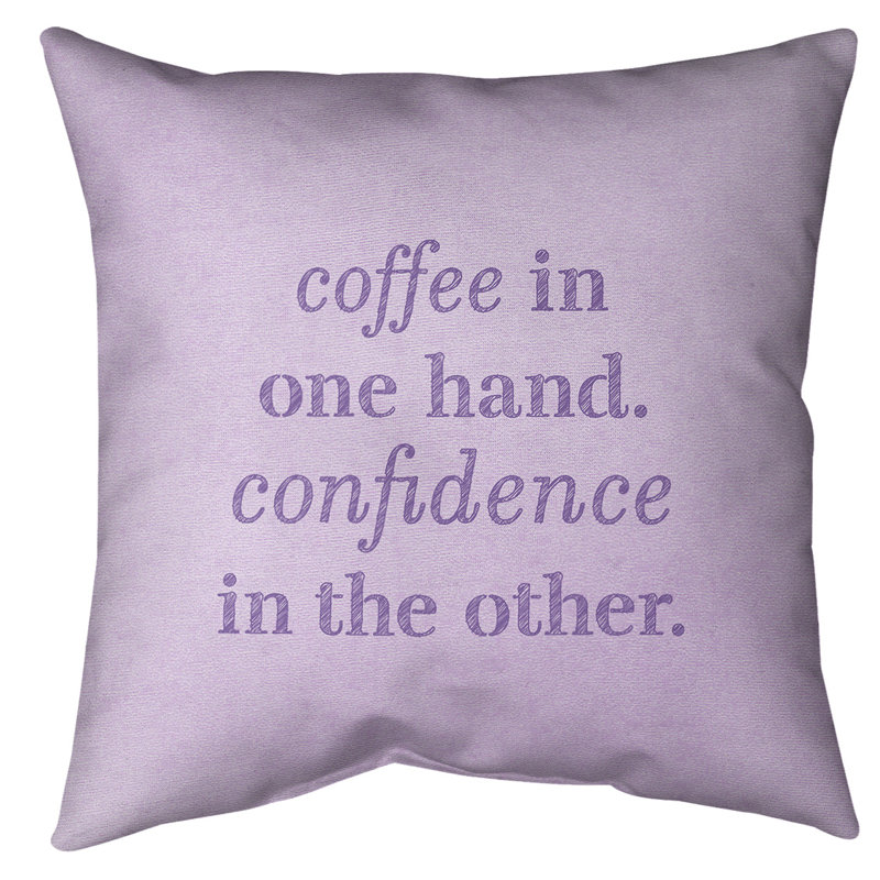 Coussin intérieur/extérieur café et confiance, 16 po x 1 po, Mauve