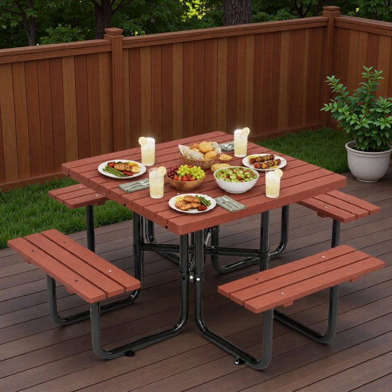 Solid Wood Patio Dining Set Table,