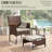 5 PCS Outdoor Patio Furniture Set with Table&Ottoman Outdoor Furniture Patio Set Bistro Wicker Patio Set (Brown Wicker&Khaki Cushion)-9683010-11242529