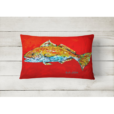 Red Fish Red Head Indoor/Outdoor Throw Pillow