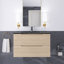 Meuble-lavabo mural simple 32 po avec lavabo en quartz noir
