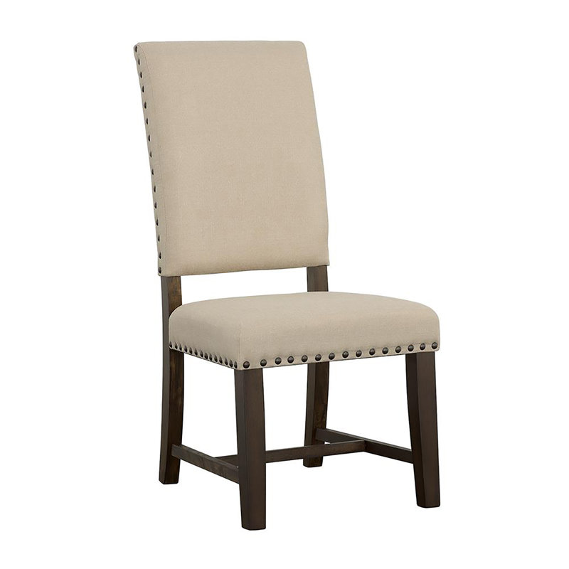 Chaise d'appoint rembourrée beige (ensemble de 2)