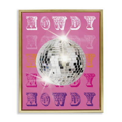 Howdy Retro Disco Ball Floating Frame, design by Susan Arnot