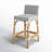 Estella 24.5 in. Seat Height Rattan Low Back Bar Stool, Gray-White Dot-1834788769-1865252313