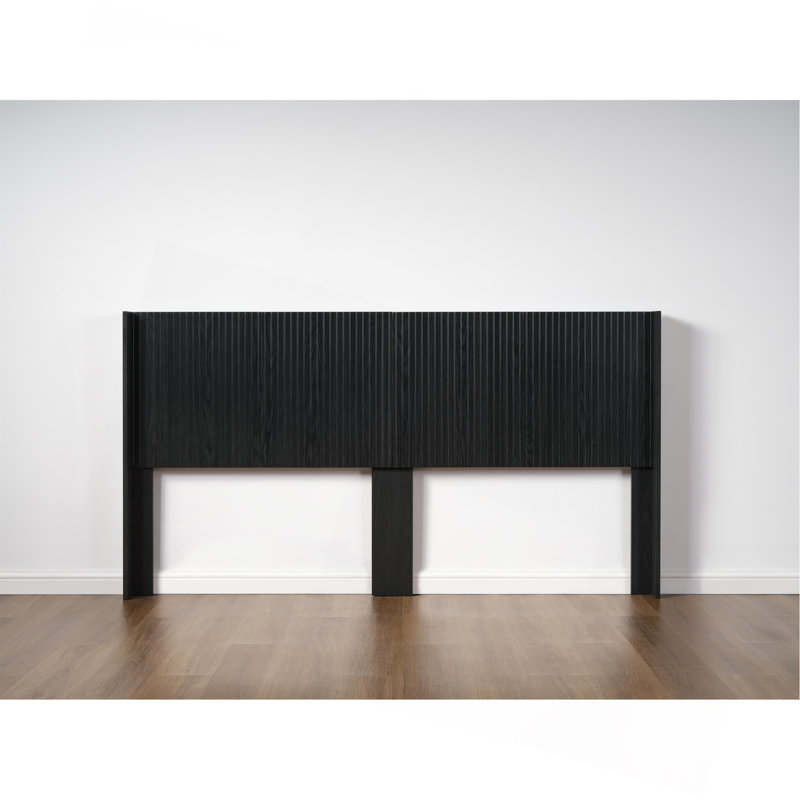 Wood Headboard King Size, 80.2" Wide Wooden King Headboard Only, Modern Farmhouse Headboards, Wall Mounted Fluted Panel, Wingback Boho Headboards