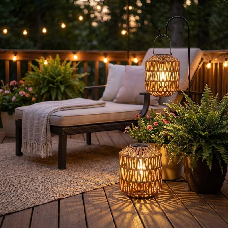2 Pack Solar Lanterns Outdoor Waterproof