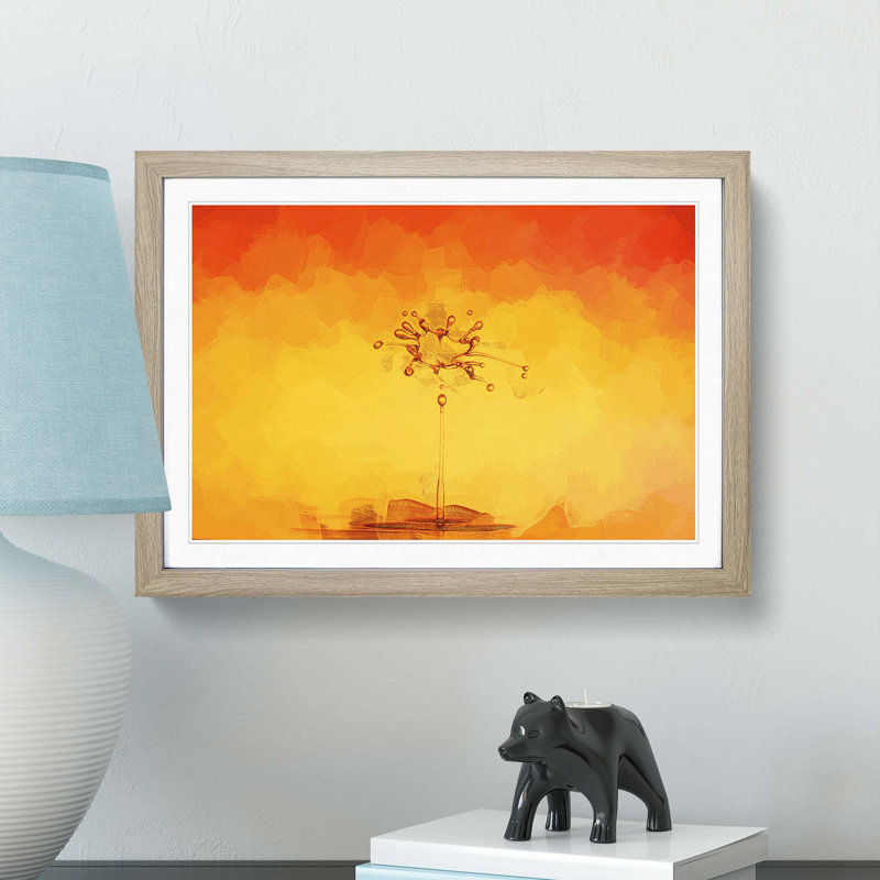 Water Drops in Abstract - Picture Frame Graphic Art Print, 60cm H x 91cm W x 2cm D, Oak