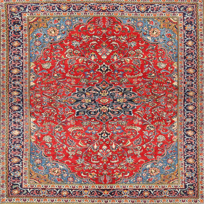 Tapis rouge/beige/noir traditionnel