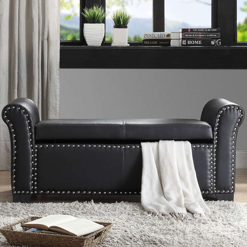 Banc de rangement Ziemer, Noir