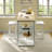 Ligon Ligon 3-Piece Kitchen Bar Table Set with Oak Top, Storage Shelves & PU Leather Stools — Small Space Dining Set-2118718261