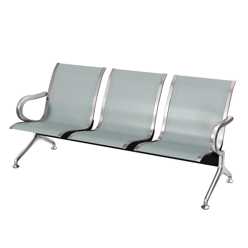 Chaises de salle d'attente à 3 places - Chaises de salle d'attente avec accoudoirs, Argent