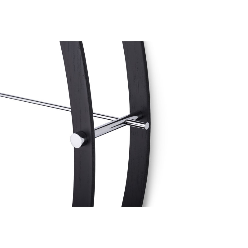Wood Analog Wall Clock, Calabo / Chrome