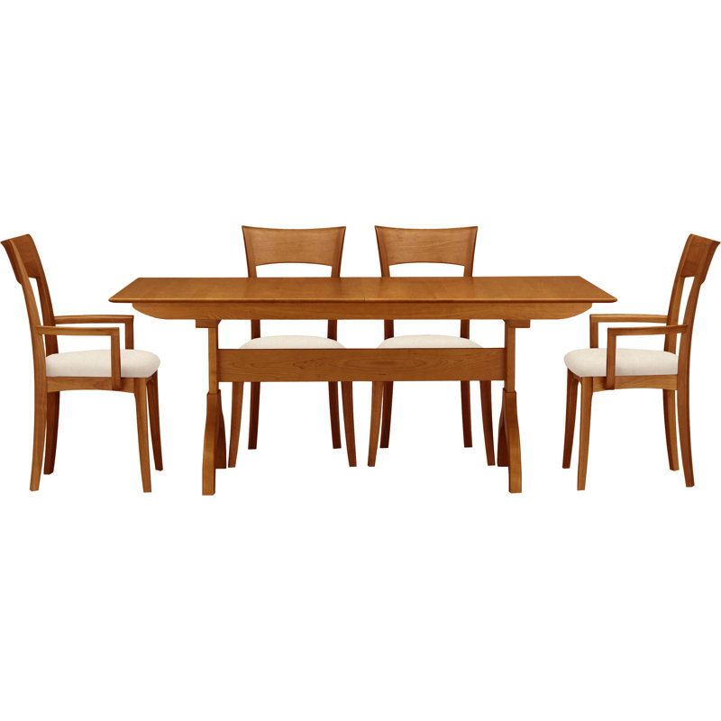 Sarah 5 - Piece Dining Set, Autumn Cherry, Coffee Leather