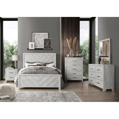 5PC Modern Style Storage Bedroom Set Made With Wood, Bedroom Set , Dresser and Nightstand Set, White Bedroom Set, 5 Piece Bedroom Set, Modern Bedroom by Union Rustic