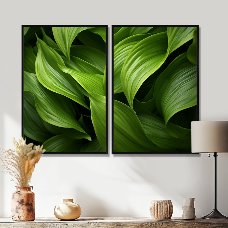 Décoration murale Greenerys Gaze I - Plantes florales, H 36 po x l 48 po, Impression encadrée flottante, Noir