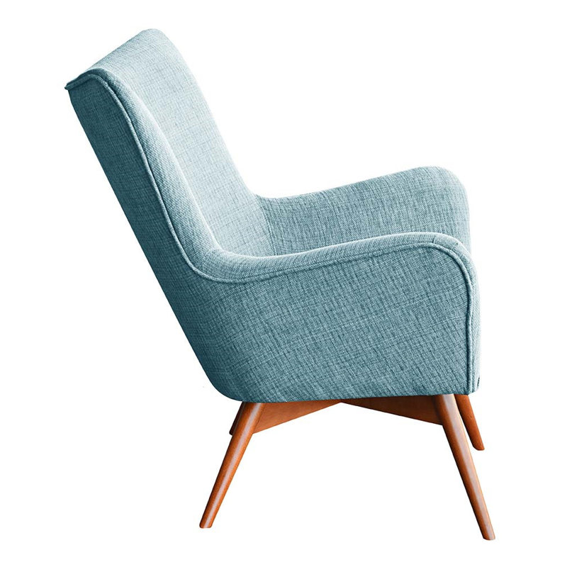 Wesley Upholstered Wingback Chair, Turquoise