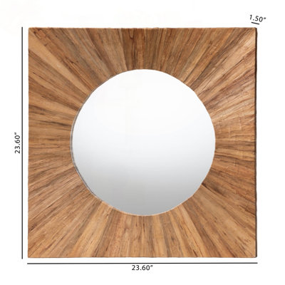 Bohemian Wall Mirror with Peeled Grasscloth Frame