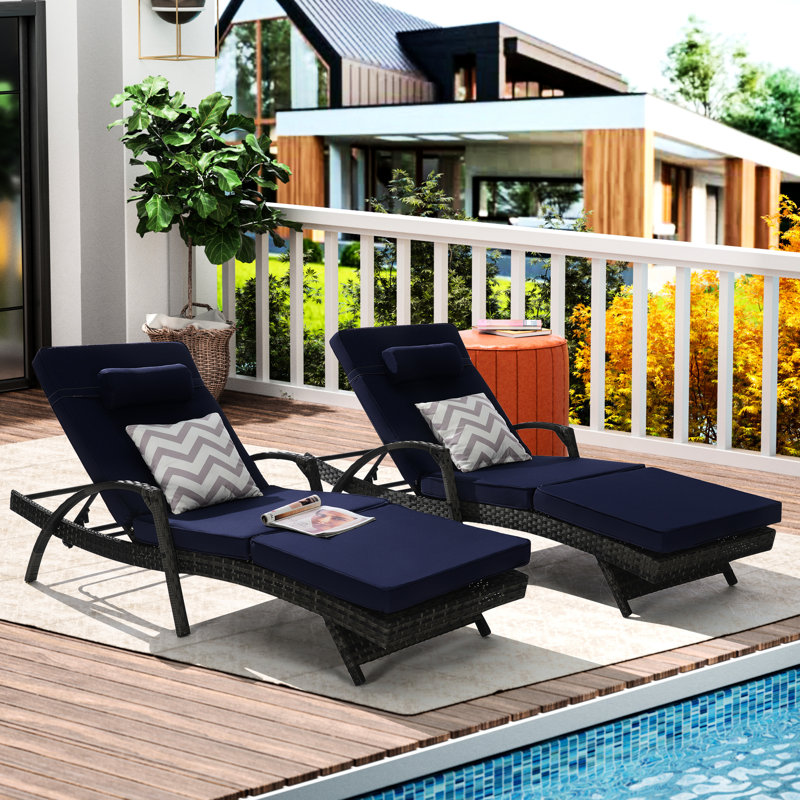 Méridienne d'extérieur pour 2 personnes - Structure en acier galvanisé, rouille inclinable Weather 2 - Confortable pour la plage et la piscine