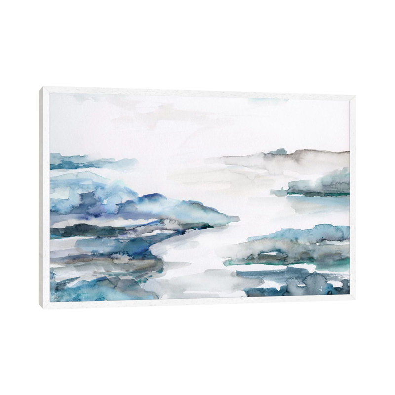 Estuary II by Nan - Painting on Canvas, 66.04 cm H x 45.72 cm W, White Framed