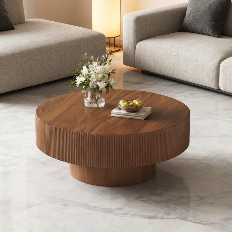 Table avec base robuste pour le salon, Noyer