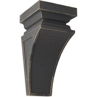 7"W x 7 3/4"D x 14"H Jumbo Nevio Wood Vintage Decor Corbel, Black