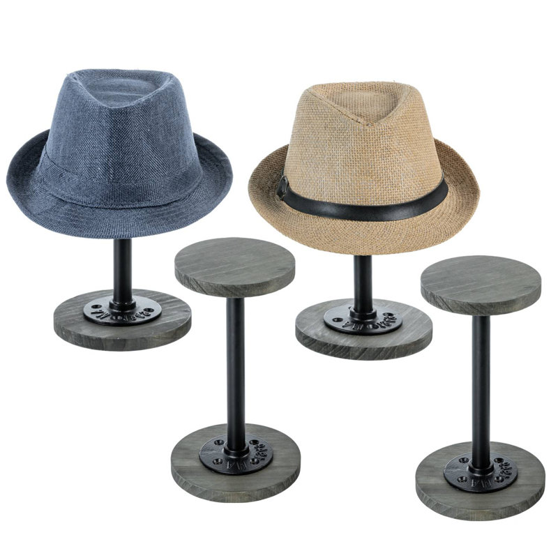 Wood Tabletop 4 Piece Hat Stand Racks