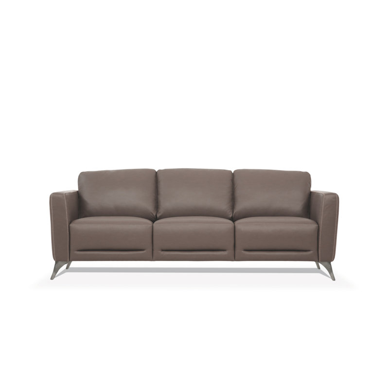 Canapé en cuir taupe Malaga (assemblé)