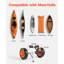 Chariot de kayak, capacité de charge de 200 lb, chariot de kayak pliable avec pneus en caoutchouc solide de 10 pouces et 1 sangle à cliquet, chariot à planche à pagaie pour transporter des kayaks, des canots, des planches à pagaie, des tapis flottants, des bateaux Jon
