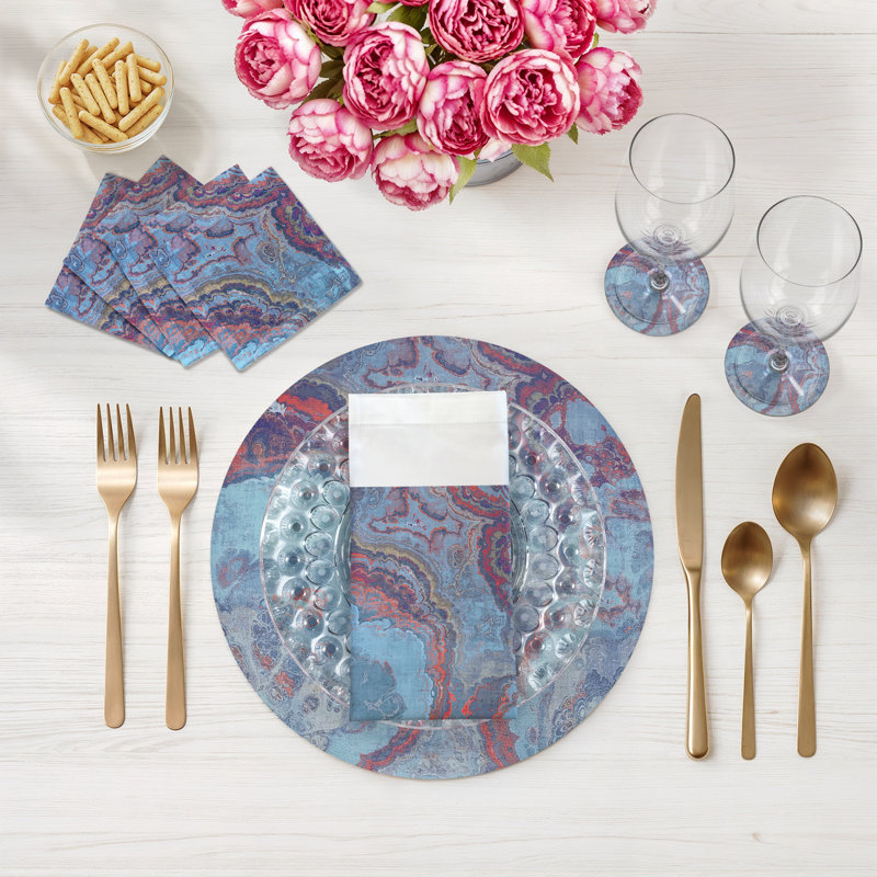 Agate Sodlaite Pebble 16" Vinyl Placemat, Lava