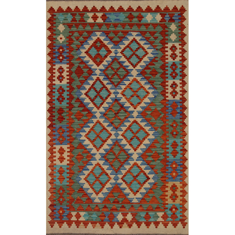 Handmade Wool Kilim Oriental Area Rug 4x7