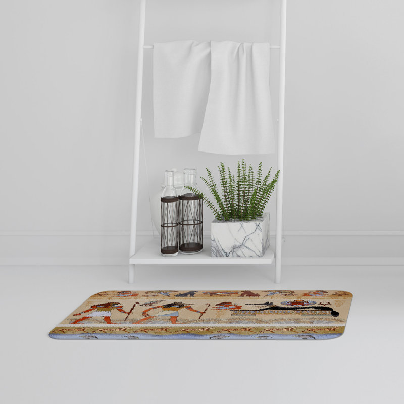 Aissa Non-Slip Bath Rug, Ancient Egyptian Art