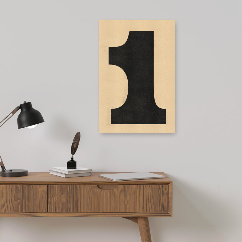 «Bold Number One», art mural moderne classique audacieux, 18" H x 12" W
